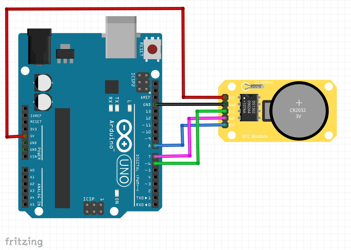 How To Simply Use Ds1302 Rtc Module With Arduino Board And Lcd Screen ...